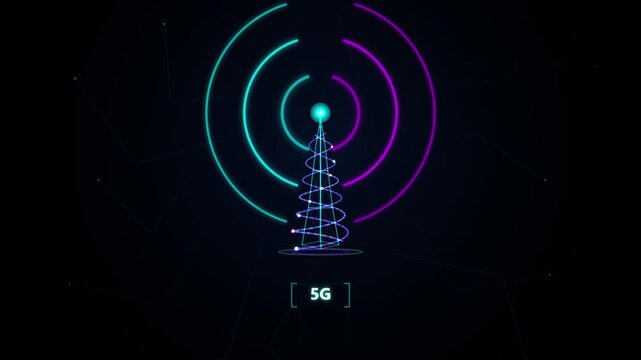 5g network tower technology background