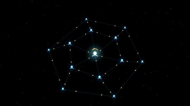 Abstract digital network connection with glowing nodes and lines