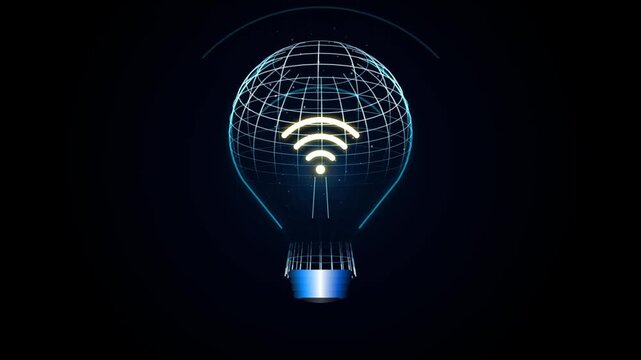 Digital light bulb with wifi symbol