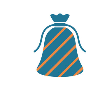 Blue and orange striped drawstring bag icon