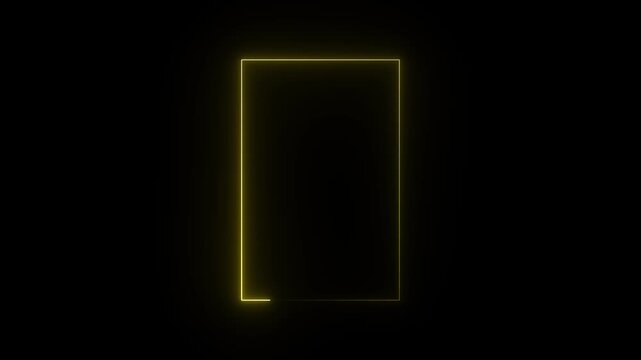 Neon rectangle frame illustration. Rectangle photo frame illustration graphic. Abstract Neon Rectangle Shape.4k animation video 