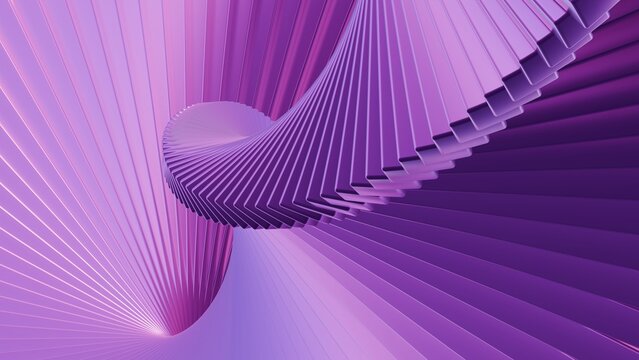 Abstract purple 3D geometric spiral vortex pattern background. Perfect for modern tech presentation slides, digital art posters, corporate web headers, and creative book covers