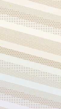 Japanese Wagara Pattern Wall Pastel Gold Sparkle Seamless Loop Vertical 4K
