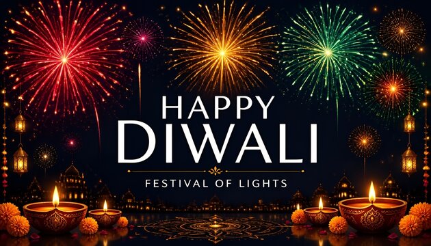 festival fireworks banner for diwali