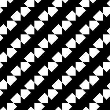 Seamless pattern with geometric motifs in black and white