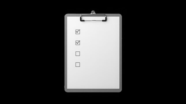 Minimalist clipboard with blank checkboxes ready for task tracking in professional workspace