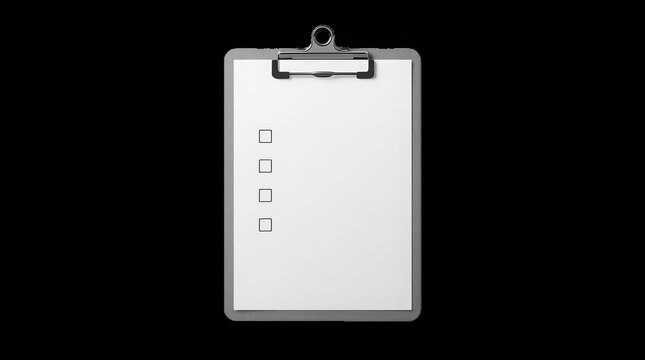 Minimalist clipboard with blank checkboxes for project management and task tracking
