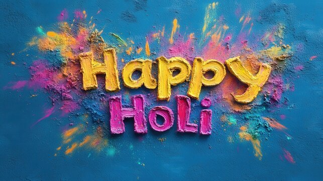 Vibrant Holi Festival of Colors - Explosive Powder Burst, Celebration, India, Festival of Spring, Colorful Powder Throwing, Joyful Moment.