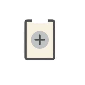 Plus sign icon on a document