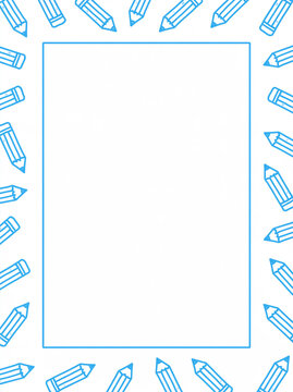 Blue pencil border with copy space 