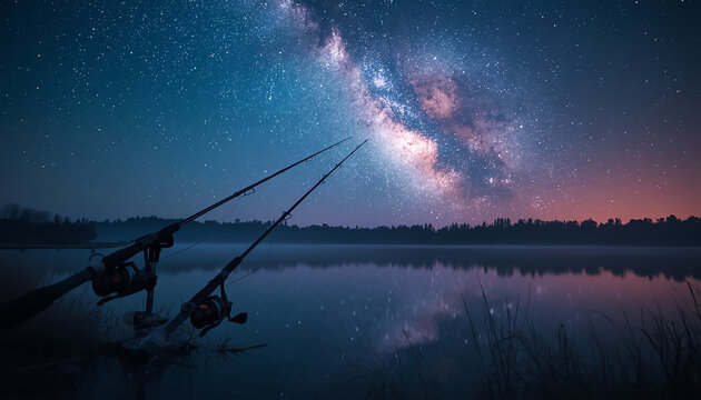 星空の下で楽しむ静かな夜釣り