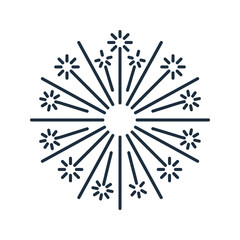 Obraz premium Minimalist outline firework icon for holiday and party celebration