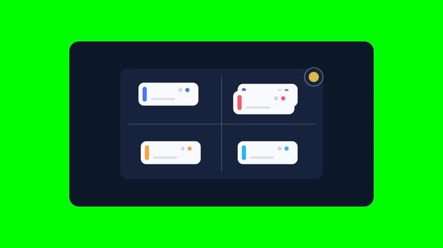 Business priority matrix task animation on green screen