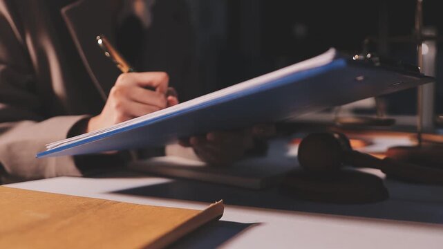 Lawyer explained to the client about the law that must be brought against the court case.