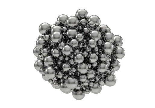 Metallic sphere cluster molecular structure isolated transparent background isolated on transparent background