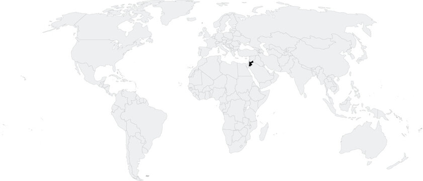 Jordan Location on Map of the World, Country in Middle East