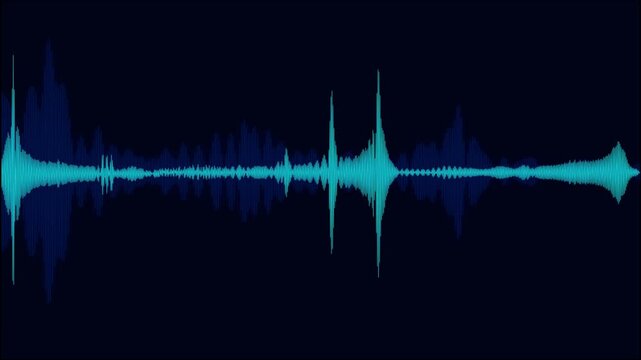 Symmetrical Audio Waveform Voice Visualizer On Black Background