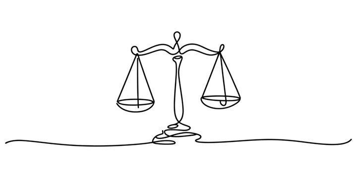 Balanced vintage justice scale icon illustration Vector, illustration