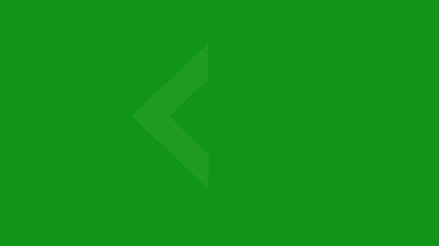 Left arrow animation. looping animation of the arrow icon. abstract arrow loading. up arrow animation on green background.