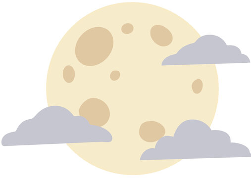 full moon with clouds