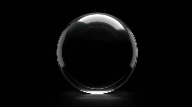 A glowing crystal sphere sits against a solid black background. Perfect for mystic or sci-fi visual effects.