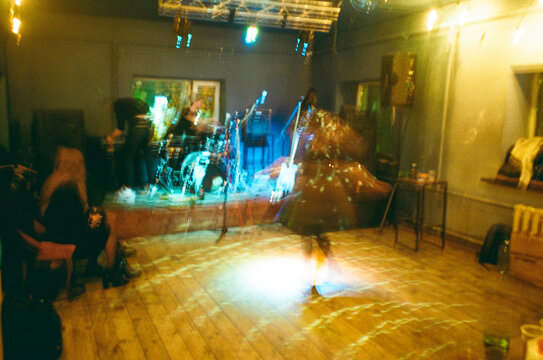 Blurred Live Band Performance in a Small Venue