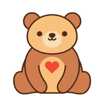 Cute teddy bear with heart illustration