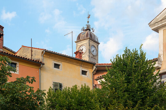 Bell Tower Above the Rooftops of Labin