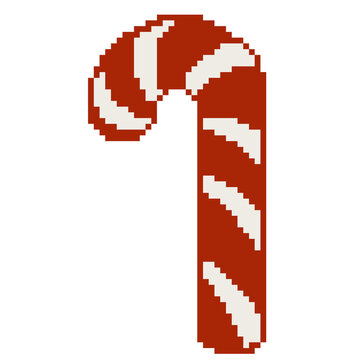 Pixel Art Christmas Candy Cane.