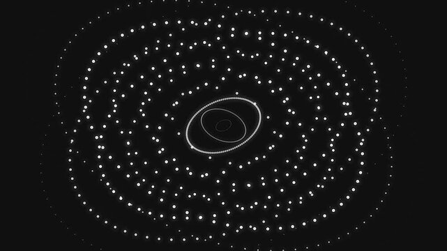Rotating 3D Particle Rings Geometric Orbit Animation