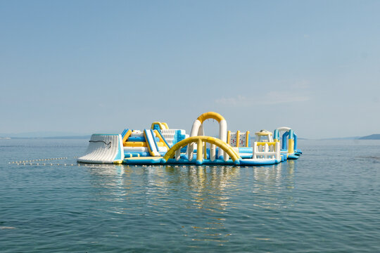 Floating Inflatable Water Park in the Adriatic Sea