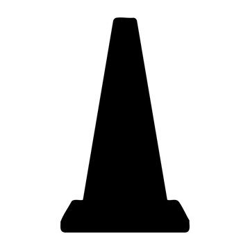 Vector silhouette of a traffic cone barricade