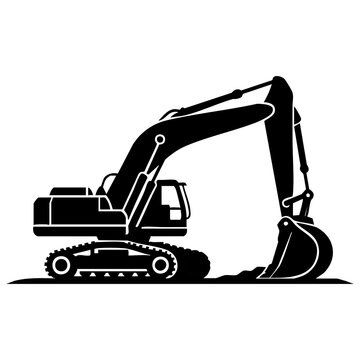 Excavator vector silhouette