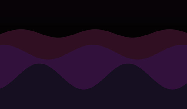 Moody purple and black abstract layered wave illustration for creative branding projects and mystical background designs with smooth curved silhouettes.