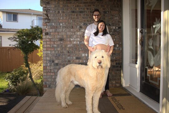 UGC Pregnant couple and dog