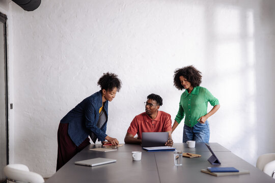 Casual Business Meeting With Collaborative Teamwork