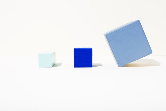 Geometric geometry cubes in line with strong graphic shadows