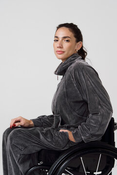 Woman in Wheelchair Sitting and Posing for the Camera