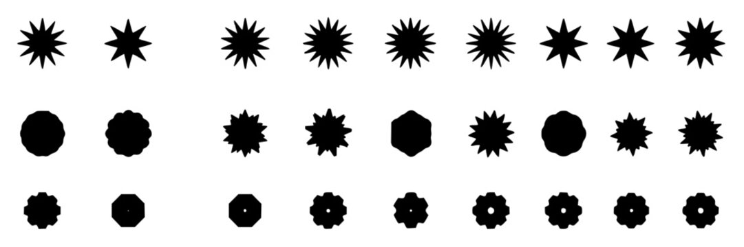 Abstract Ideogram Symbol Line Icons Set, Minimalist Design Elements. Geometric Shapes Collection