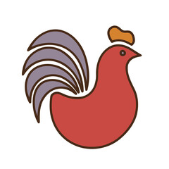 Red rooster illustration isolated on transparent background © yuki