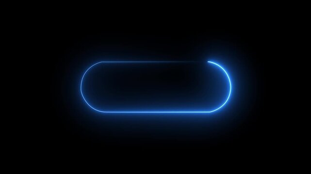 Blue color animation glowing neon frame on black background.