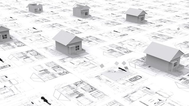 Real Estate Development: Houses Emerge from Blueprints, Forming a New Community