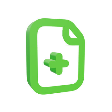 file plus icon 3D rendering