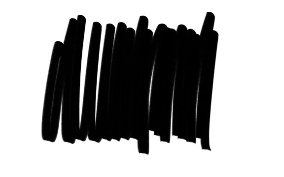 Black ink continuous loop scribble and vertical zig-zag line texture block.