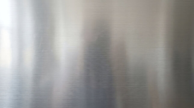 Brushed stainless steel metal sheet texture background for industrial design aesthetics.