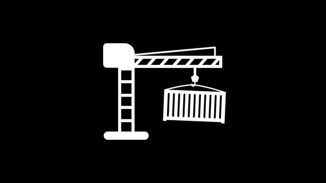 tower crane with Container icon animation.