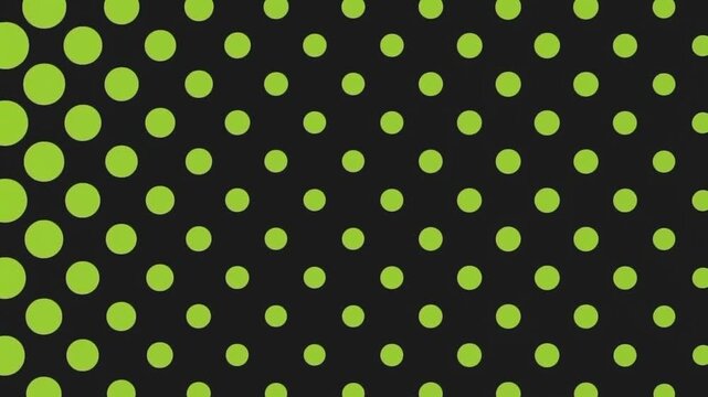 Abstract animated lime green circles pulsing on black background - motion graphics loop