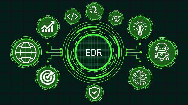  Internet, business, Technology and network concept icon. EDR concept animation. Framework Information project. 4K Video