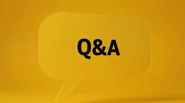 Yellow Speech Bubble with Q and A Text for Customer Support and Business Communication Concepts