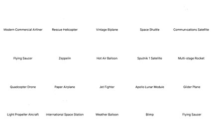 Aviation and aerospace icons set, 20 aircraft and spacecraft vector elements, commercial airliner and space shuttle symbols for infographics © Mohsin